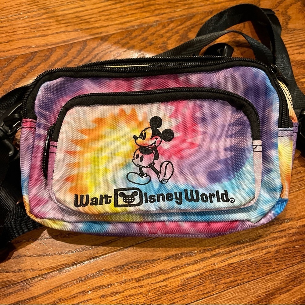 Walt Disney World Tie Dye 2-way Crossbody Fanny Pack, Mickey Mouse.